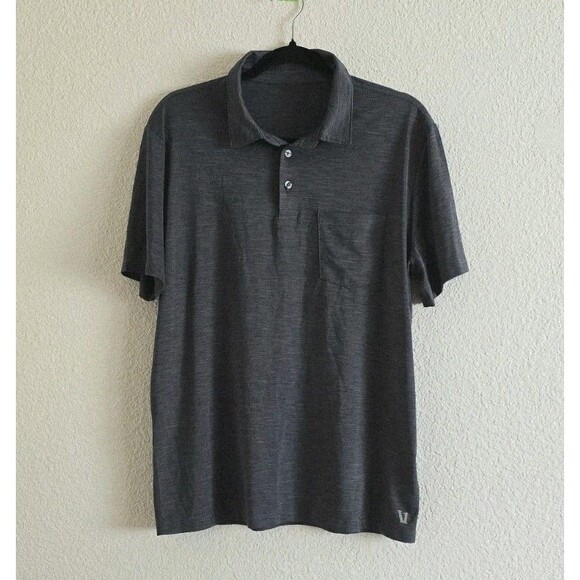Vuori Zephyr Polo Shirt Mens Size M Gray Performance Athletic Lightweight Golf - Picture 6 of 7
